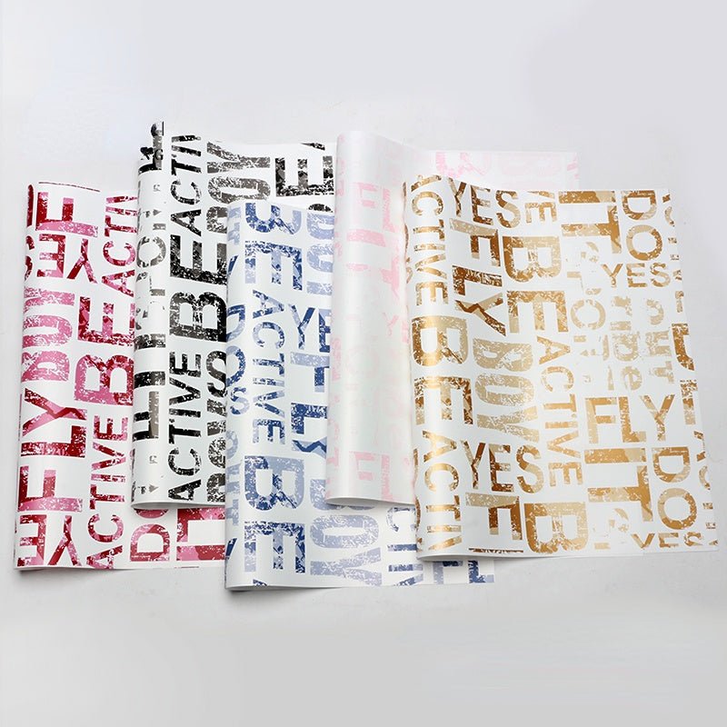 Wrapping Paper Abcd 20pcs Waterproof Alphabet Printing Flower Wrapping Paper